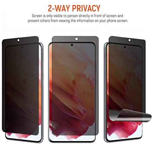 Galaxy S21 Ultra Privacy Screen Protector, [Case Friendly] [Fingerprint Available] Soft Film for Samsung Galaxy S21 Ultra 5G (6.8"), Full Adhesive, Anti-Scratch, Touch Sensitive, 3D Curve Fit