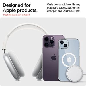 Spigen S380 (MagFit) Designed for Airpods Max Stand/MagSafe Charger [Charger Not Included] - Premium Aluminum Dual Headphone Stand Compatible with iPhone 15/14/13/12 Models - Silver