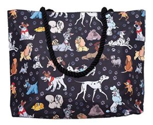 disney tote travel bag dogs: dalmatians lady tramp copper dodger all over print