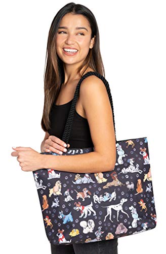 Disney Tote Travel Bag Dogs: Dalmatians Lady Tramp Copper Dodger All Over Print