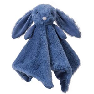 apricot lamb stuffed animals navy blue bunny rabbit security blanket infant nursery character blanket luxury snuggler plush baby lovey(navy blue bunny, 13 inches)