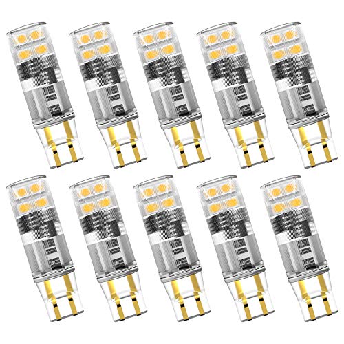 Noobibaba T5 Wedge Base LED Bulb 12V, T5 T10 Wedge Base LED Bulbs 12V Low Voltage Landscape, 1.5 Watt Replace 7W 11W Incandecent Bulb for Path Light RV Lights 2700K Warm White 10-Count