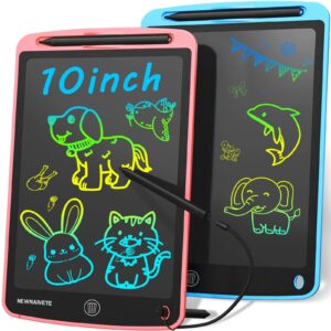 lcd writing tablet, 2 pack 10 inch colorful doodle board drawing pad for kids, erasable electronic painting pads, learning educational easter toy gift for age 3 4 5 6 7 8 year old girls boys toddlers