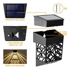 SOLPEX Solar Fence Lights, Solar Deck Lights 8 Pack, LED Waterproof Outdoor Wall Lights, Christmas Halloween Decoration forDeck, Patio, Stairs, Yard, Steps, Wall, Path & Driveway