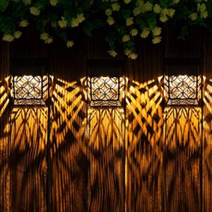 SOLPEX Solar Fence Lights, Solar Deck Lights 8 Pack, LED Waterproof Outdoor Wall Lights, Christmas Halloween Decoration forDeck, Patio, Stairs, Yard, Steps, Wall, Path & Driveway