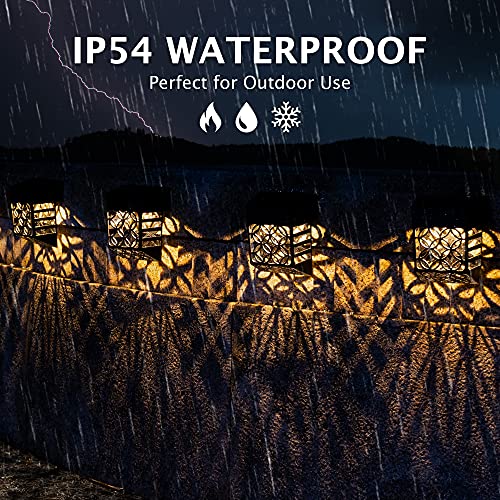 SOLPEX Solar Fence Lights, Solar Deck Lights 8 Pack, LED Waterproof Outdoor Wall Lights, Christmas Halloween Decoration forDeck, Patio, Stairs, Yard, Steps, Wall, Path & Driveway