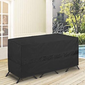 SunPatio Bistro Set Cover Waterproof, Outdoor Patio 3 Pieces Furniture Set Table and Chairs Cover with Air Vent, UV & Rip & Fade Resistant, All Weather Protection, 65" W x 28" D x 30" H, Black