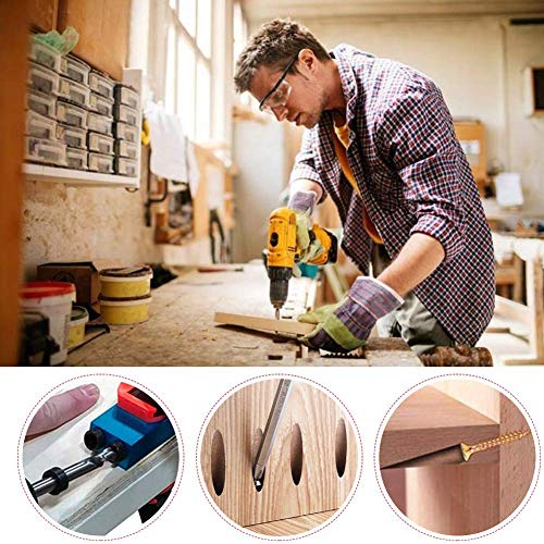 Wood Woodwork Guides Joint Angle Tool Carpentry Locator - 14Pcs Pocket Hole Jig 15Degree Woodworking Inclined Hole Fixture 6/8/10mm Drill Bits Dowel Screw Drill Jig Joinery Kit Carpenters