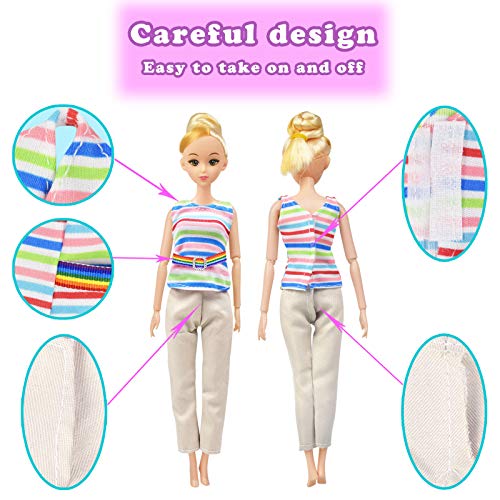 Doll Clothes for 11.5 Inch Girl Doll 20 Pcs Casual Wear Clothes and Doll Accessories with 10 Pairs Shoes +10 Fashion Doll Dresses