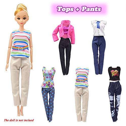 Doll Clothes for 11.5 Inch Girl Doll 20 Pcs Casual Wear Clothes and Doll Accessories with 10 Pairs Shoes +10 Fashion Doll Dresses