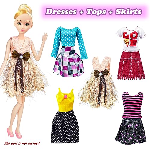 Doll Clothes for 11.5 Inch Girl Doll 20 Pcs Casual Wear Clothes and Doll Accessories with 10 Pairs Shoes +10 Fashion Doll Dresses