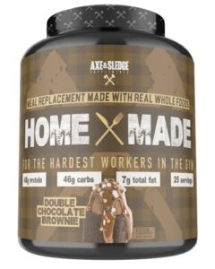 axe & sledge supplements home made whole-foods-based meal replacement powder with digestive enzymes, protein, carbohydrates, and fats, 25 servings, chocolate brownie