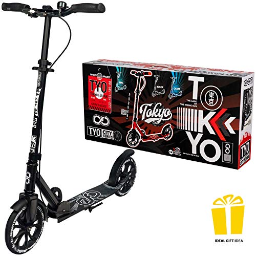 Crazy Skates Tokyo Foldable Kick Scooter (TYO) - Features Adjustable Height Handlebars, handbrake and Aluminum Deck City Series