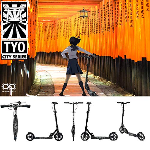 Crazy Skates Tokyo Foldable Kick Scooter (TYO) - Features Adjustable Height Handlebars, handbrake and Aluminum Deck City Series