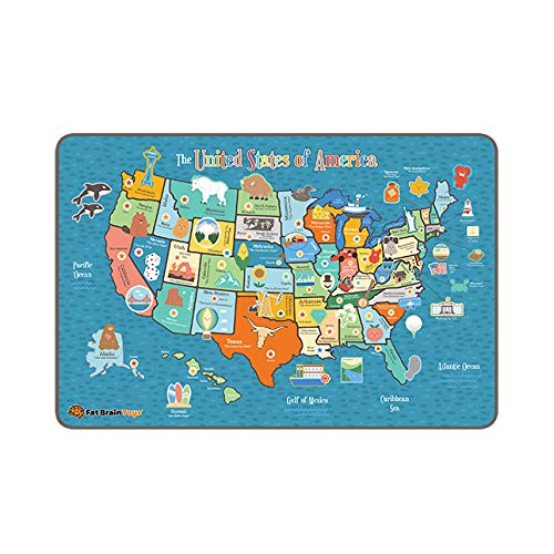 Fat Brain Toys Giant 100 Piece USA Map Puzzle - State-Shaped Jigsaw Pieces, Ages 5+
