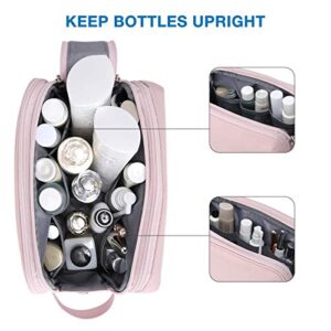 BAGSMART Toiletry Bag for Men, Travel Toiletry Organizer Dopp Kit Water-resistant Shaving Bag for Toiletries Accessories, Door Room Essentials, Pink