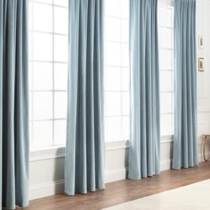 chanasya solid velvet curtains - classy and solid drapes for living room or bedroom - 52" x 84" - slate blue, 2 panels