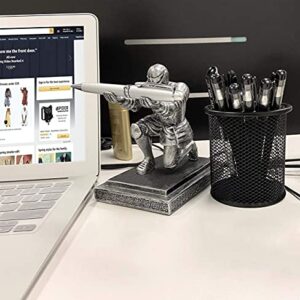 Ofiedx Executive Knight Pen Holder with a Pen Personalized Desk Accessories Decor Home Office Cool Pen Stand Iron