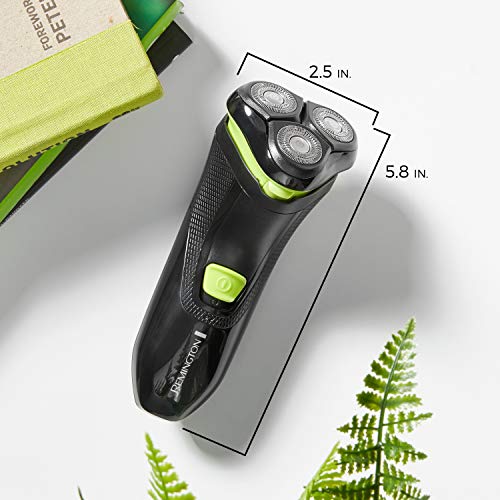 Remington Ultrastyle Rechargeable Rotary Shaver, Pr1320, Black/Neon Green