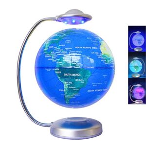 floating globe, 3d rotation with led magnetic levitation globe, floating world map for learning and education, home desk decoration, creative gift decoration
