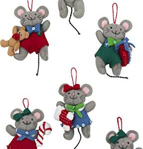 Bucilla 89288E Felt Applique Christmas Ornament Kit, Night Before Christmas, Set of 6