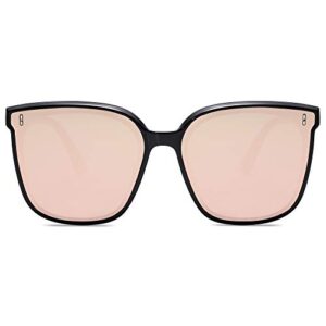 SOJOS Sunglasses for Women Men Vintage Style Shades SJ2157,Black/Pink