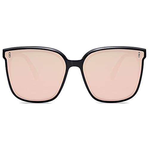 SOJOS Sunglasses for Women Men Vintage Style Shades SJ2157,Black/Pink