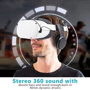 Globular Cluster Stereo Bass VR Headphones Custom Made for Meta Quest 2/Oculus Quest 2-On Ear Bass 3D 360 Degree Sound Integrated Must Have Accessories (Black)