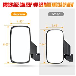 RANSOTO Ranger Side Mirrors, UTV Rear View Mirror Compatible with Polaris Ranger XP 500, 570, 900, 1000, Ranger Diesel, ETX/EV, General 1000, Can-Am Defender, Maverick Trail