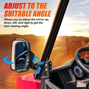 RANSOTO Ranger Side Mirrors, UTV Rear View Mirror Compatible with Polaris Ranger XP 500, 570, 900, 1000, Ranger Diesel, ETX/EV, General 1000, Can-Am Defender, Maverick Trail