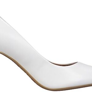 Calvin Klein Women's Gayle Pump, White Leather, 7.5