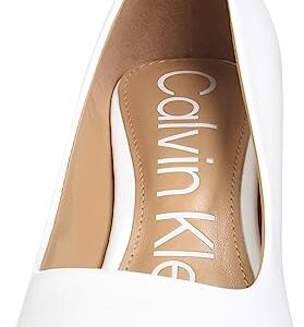 Calvin Klein Women's Gayle Pump, White Leather, 7.5