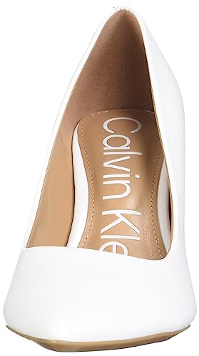 Calvin Klein Women's Gayle Pump, White Leather, 7.5