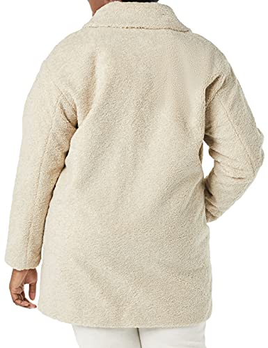 Amazon Essentials Women's Teddy Bear Fleece Oversized-Fit Lapel Jacket (Previously Daily Ritual), Sand, Medium