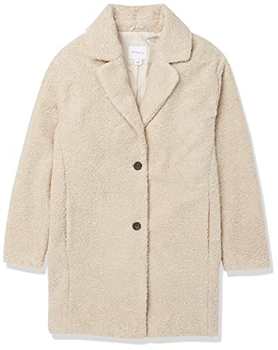 Amazon Essentials Women's Teddy Bear Fleece Oversized-Fit Lapel Jacket (Previously Daily Ritual), Sand, Medium