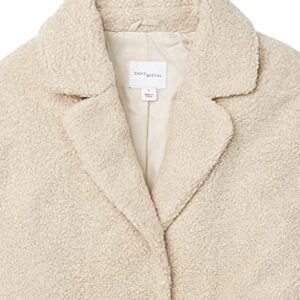 Amazon Essentials Women's Teddy Bear Fleece Oversized-Fit Lapel Jacket (Previously Daily Ritual), Sand, Medium