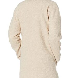 Amazon Essentials Women's Teddy Bear Fleece Oversized-Fit Lapel Jacket (Previously Daily Ritual), Sand, Medium