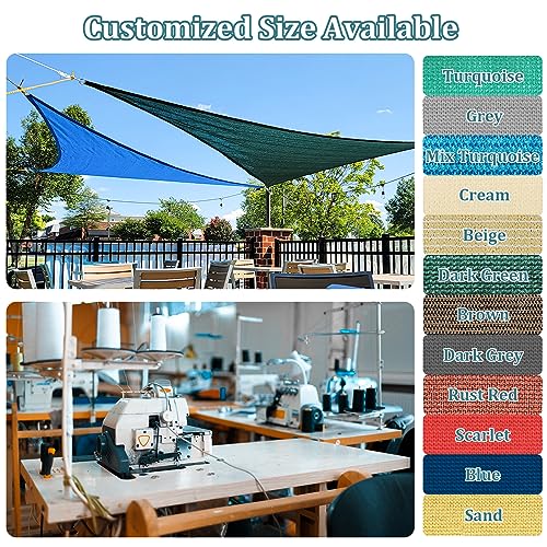 Shade&Beyond Sun Sail Shade Canopy Rectangle 10' x 13' 185GSM Shade Sail for Patio Deck Yard Backyard Outdoor Facility and Activities Brown, (We Make Custom Size)