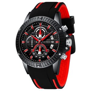 men’s stylish wrist watch red fashion casual sport watch waterproof chronographmilitary analog quartz business watches best mens gift