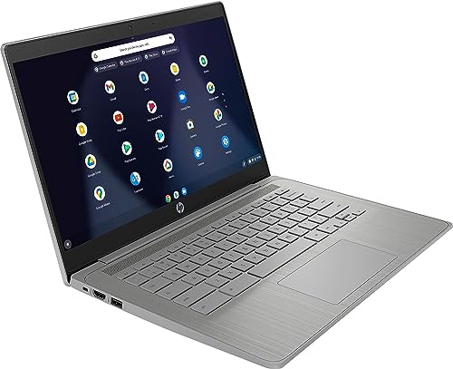 HP Chromebook 14a 14" HD (Intel 4-Core Celeron N4120, 4GB RAM, 64GB eMMc, UHD Graphics 600) Home & Student Laptop, 14 Hours Battery Life, Anti-Glare, Webcam, Wi-Fi, IST Cable, Type-C, Chrome OS