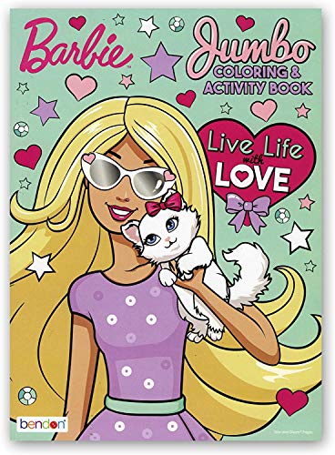 Bendon Inc Barbie Live Life with Love Jumbo Coloring Book - Jumbo Size 7.5"x11" Multicolor Educational Art Coloring Workbook with Fun Learning Activities for Boys and Girls