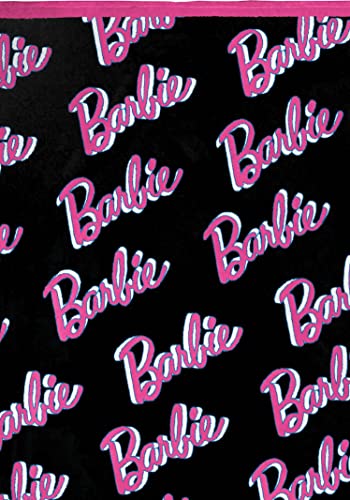 INTIMO Barbie Dolls Barbie On Repeat Print Super Soft and Cuddly Plush Fleece Throw Blanket 50" x 60" (127cm x152cm)