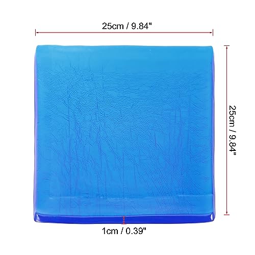 F FIERCE CYCLE 25x25x1cm Motorcycle Seat Gel Pad Shock Absorption Mat Comfortable Soft Cushion Blue