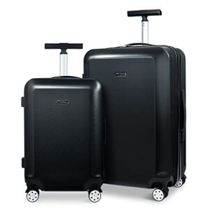 gigabitbest hardside luggage set of 2 piece suitcase set of 2 with spinner wheels carry on luggage airline approved and built-in tsa lock, black