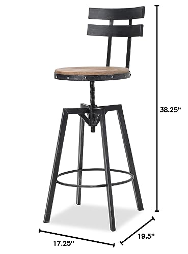 Christopher Knight Home Jutte Barstool Sets, Antique + Black Brush Silver