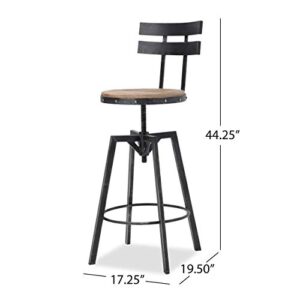 Christopher Knight Home Jutte Barstool Sets, Antique + Black Brush Silver