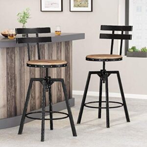 Christopher Knight Home Jutte Barstool Sets, Antique + Black Brush Silver