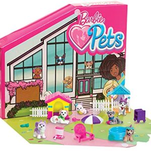 Barbie Pets Dreamhouse Pet Surprise Playset, Includes 6 Pets, Two Pet Homes, and Over 15 Accessories, Kids Toys for Ages 3 Up, Amazon Exclusive