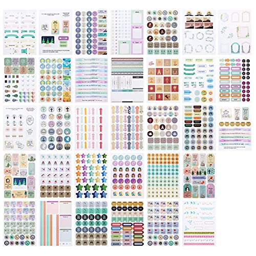 Mr. Pen- Christian Journaling Stickers, 31 Sheets, 1034 pcs, Christian Stickers for Planners and Journals, Christian Stickers, Religious Stickers, Bible Journaling Stickers, Bible Journaling Supplies