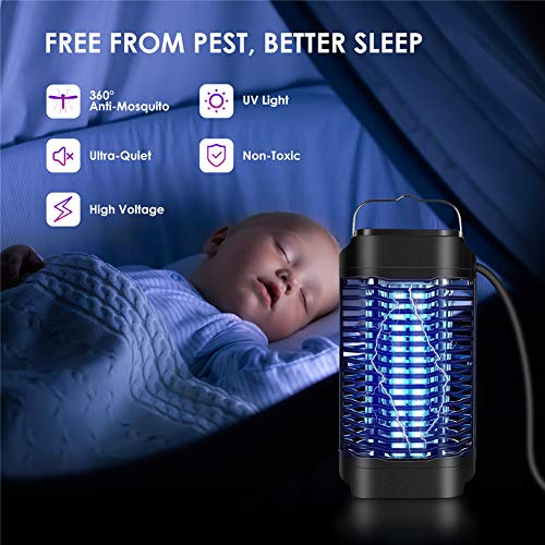 Electric Bug Zapper 18W for Indoor Effective 4200V Mosquito Zapper Killer Waterproof Mosquito Trap & Insect Fly Zapper (Black)